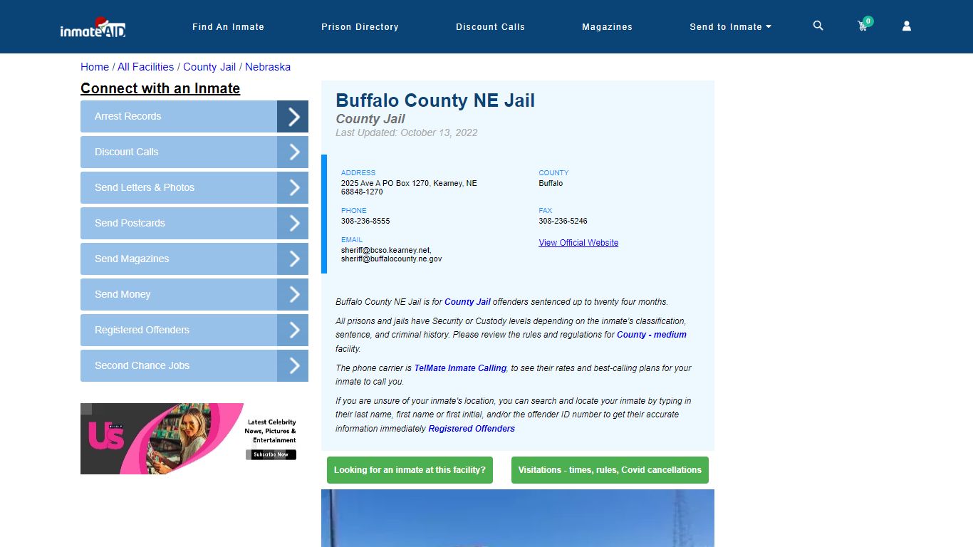 Buffalo County NE Jail - Inmate Locator - Kearney, NE